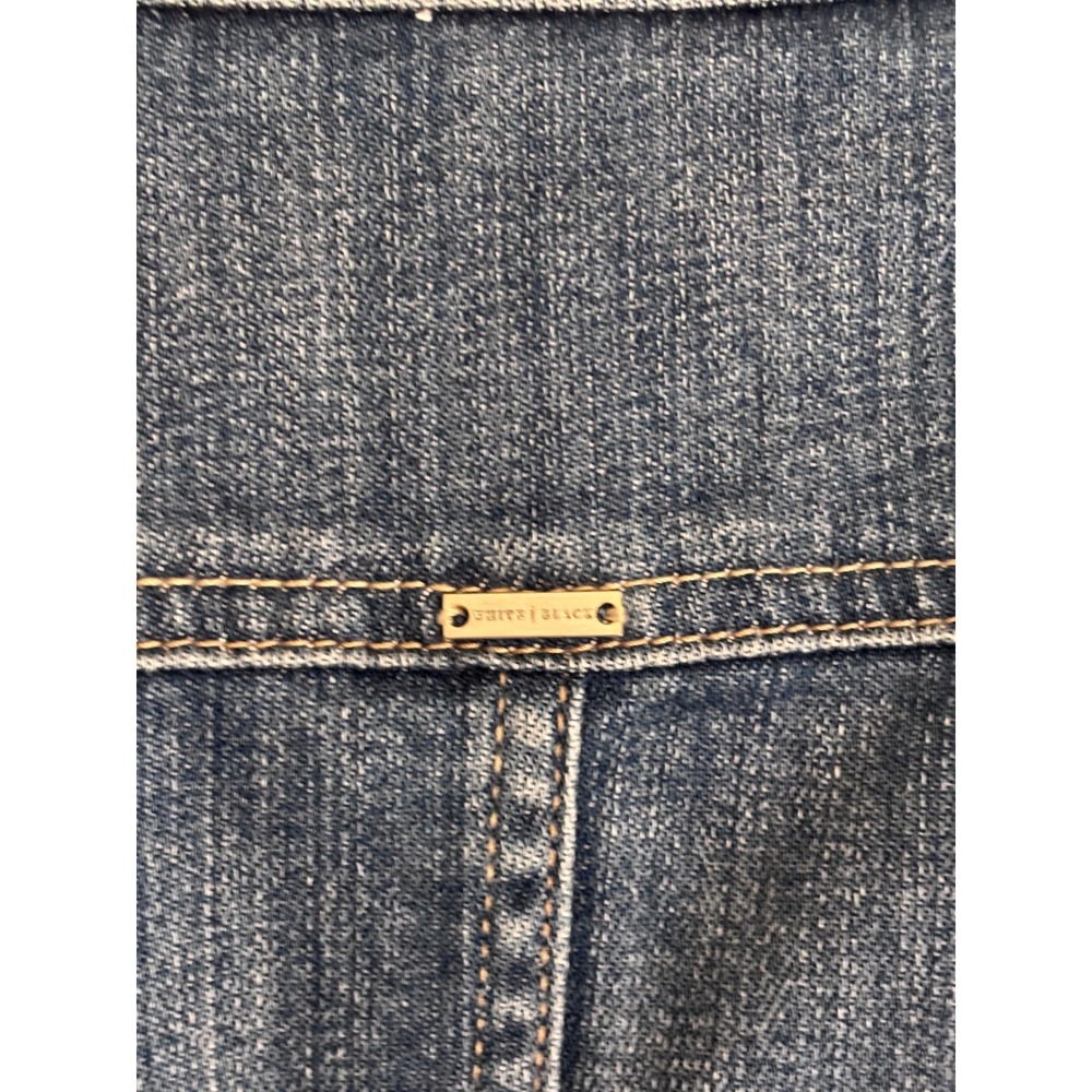 White House Black Market WHBM Cropped Denim Jacket Blue Wash Size 14 - Picture 10 of 12